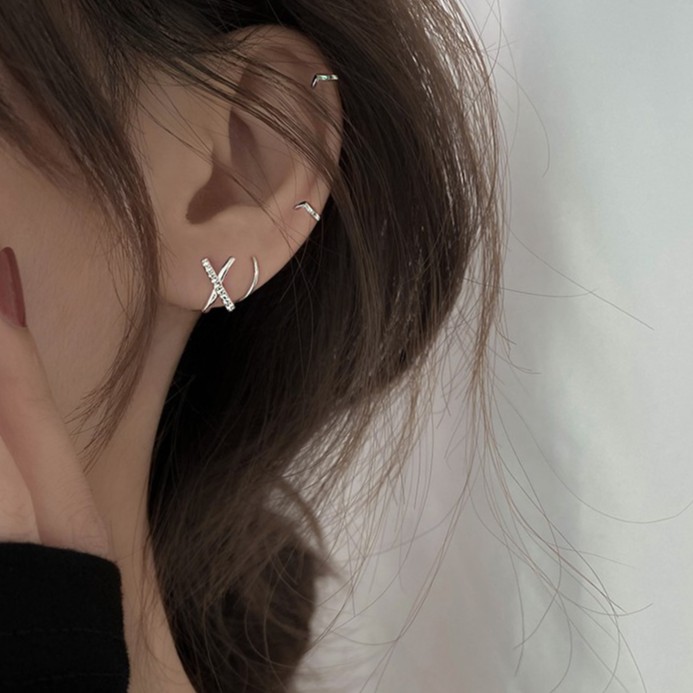 Bông tai, khuyên tai nữ bạc mạ vàng dáng xoắn Ellen 2 cá tính, độc đáo, sang chảnh K57 | TRANG SỨC BẠC HARMONY