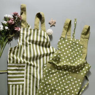 Tạp Dề Cotton Họa Tiết Chấm Bi Phong Cách Bắc Âu Thời Trang Mùa Hè Mới