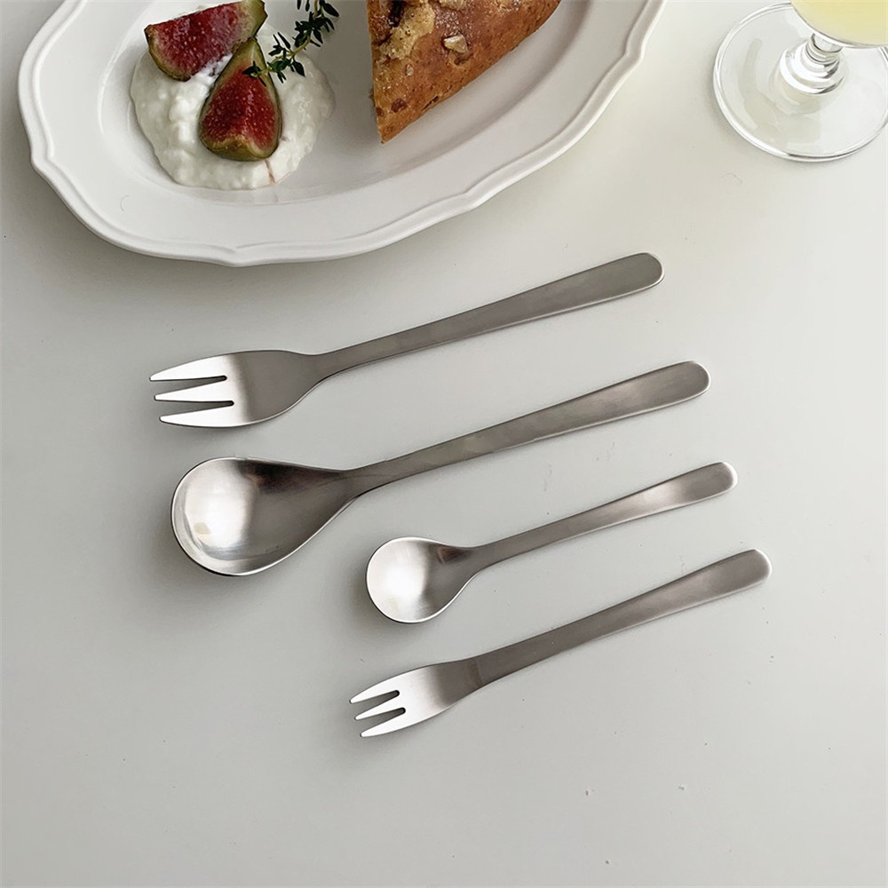 Bộ Muỗng Nĩa Ăn Trái Cây Bằng Thép Không Gỉ Nhiều Màu Sắc