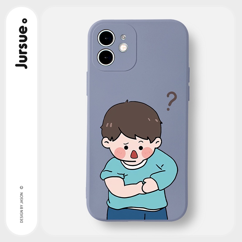 Ốp lưng JURSUE hoạt hình cặp đôi dễ thương đẹp cho iPhone 13 12 11 Pro Max SE 2020 X XR XS 8 7 ip 6S 6 Plus Y2017