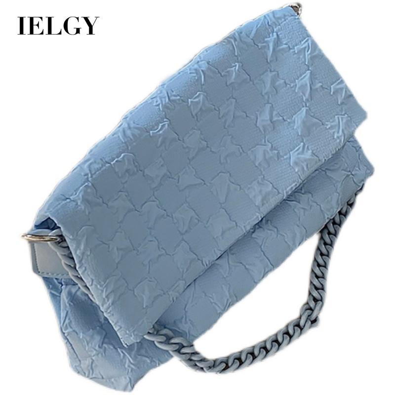 Túi đep chéo IELGY vải canvas phối dây xích kẹp nách dễ phối đồ