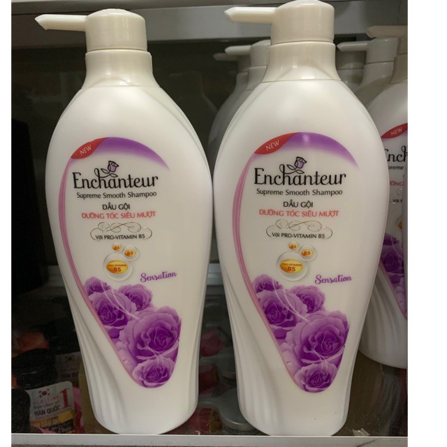 Dầu gội nước hoa Enchanteur Sensation dưỡng tóc siêu mượt 650gr ( mầu tím )