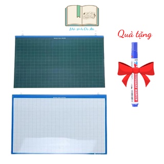 [Tặng bút viết bảng] Bảng phụ 2 mặt cho giáo viên, bảng học nhóm, đồ dùng giáo viên có nẹp treo - các cỡ