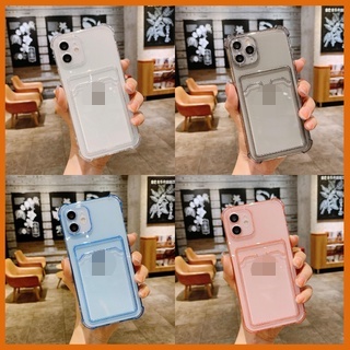 Ốp Điện Thoại Trong Suốt Có Kẹp Màu Sắc Cho IPhone 13 12 11 Pro Max X XS Max 7 8 Plus