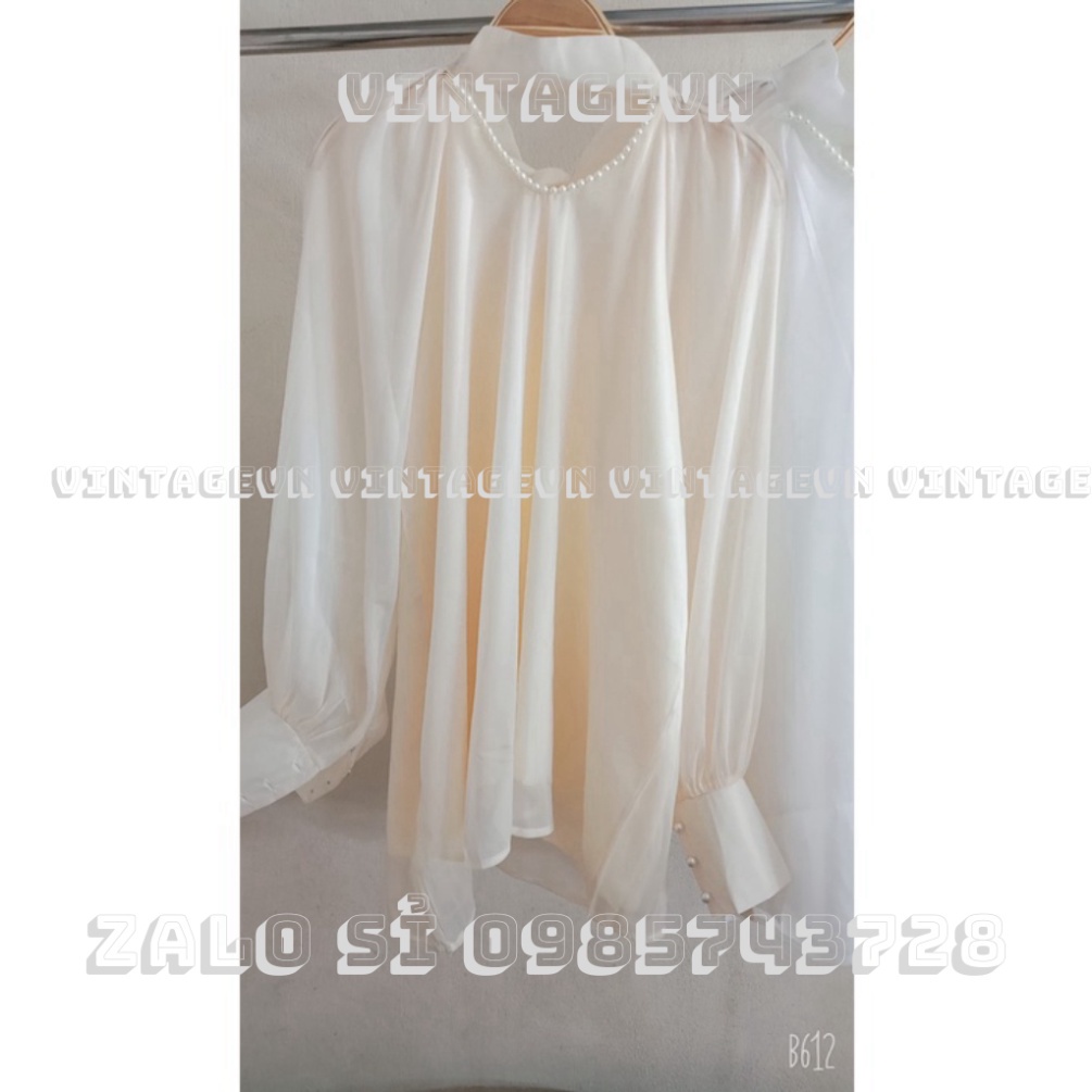 Áo babydoll tay bồng tiểu thư dấu quần kaca vintagevn