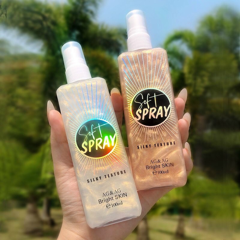 Xịt Nhũ Khóa Trang Điểm Soft Spray AG&AG 100ml Lấp Lánh Lâu Trôi Đẹp Lung Linh