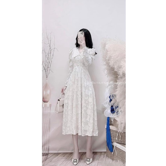 [Aimee Clothing] Váy nơ cúc ngọc phối cổ điệu đà, sang chảnh