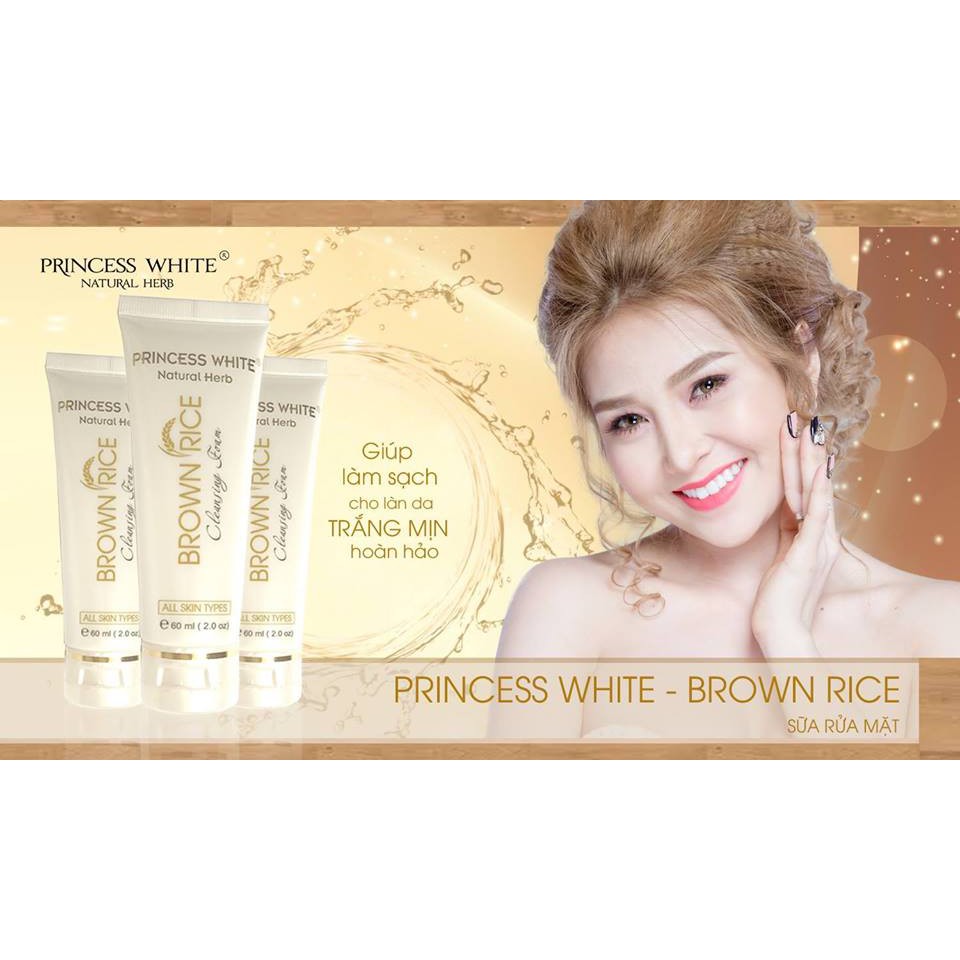 SỮA RỬA MẶT MẦM GẠO LÀNH TÍNH HỢP MỌI LOẠI DA PRINCESS WHITE | BigBuy360 - bigbuy360.vn