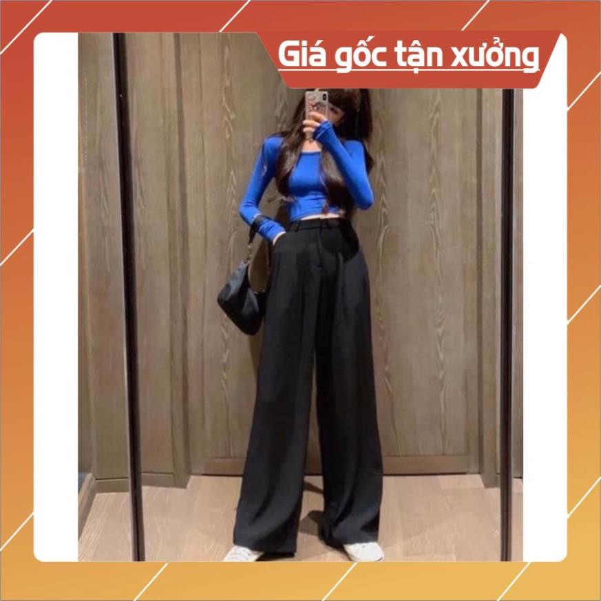 Quần Ống Rộng Nữ [Hàng Loại 1]  Quần Ống Rộng Lưng Cao Culottes Vải Siêu Mềm Rũ Đẹp Suông Dài 100cm