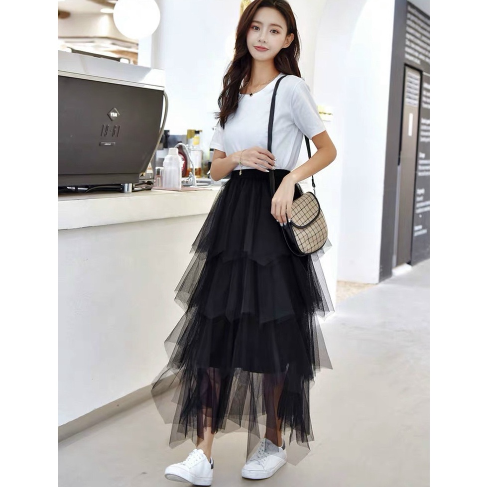 Chân váy lưới nhọn phân tầng maxi cực xinh , chất lưới mềm mịn