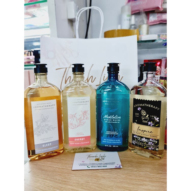 Sữa tắm tinh dầu thư giãn dòng aromatherapy Bath & body works - Body Wash & Foam Bath 295mL
