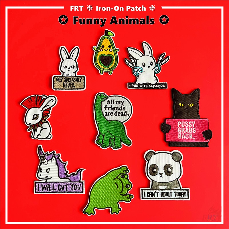 ☸ Sticker Ủi Thêu Hình Động Vật Vui Nhộn ☸ 1 Hình Dán Ủi Thêu Hình Động Vật Dễ Thương