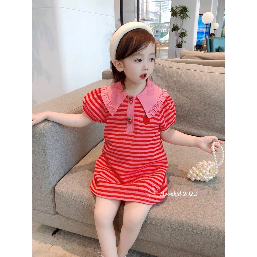 Váy bé gái ống suông cổ bèo cho bé 10-22kg