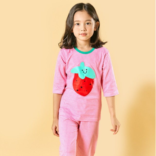 Đồ bộ thun cotton lửng trẻ em, quần áo mùa hè cho bé gái, bé trai Unifriend Hàn Quốc U2021-7