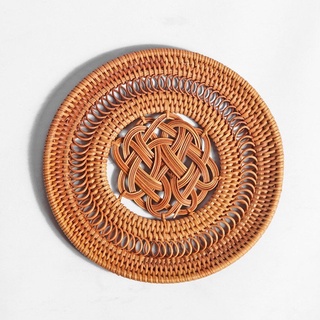 1 Đĩa Lót Ly Mây Tre Đan ,Kích Thước Phi 10 Lõi Bông, Sứ