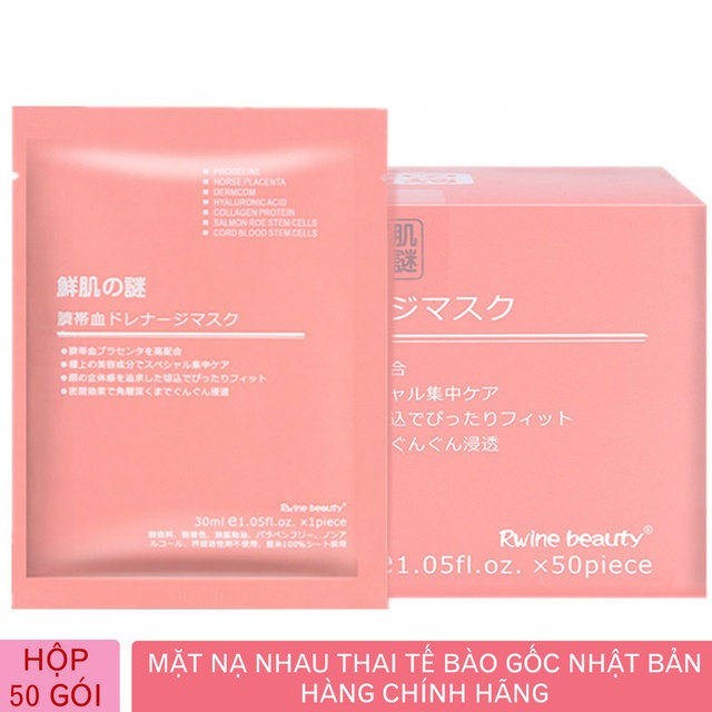  HỘP 50 MIẾNG - Mặt Nạ Nhau Thai Cừu Tế Bào Gốc Cuống Rốn Rwine Beauty | BigBuy360 - bigbuy360.vn