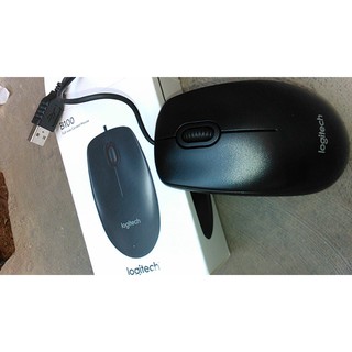 Chuột Quang Máy Tính Có Dây Logitech B100 (Màu Đen)