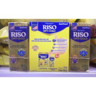 Sữa Bột Pha Sẵn Riso Opti Gold 180ml combo 4 lốc