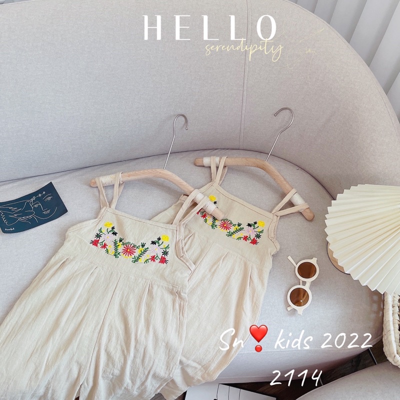 (8-19kg) Set Yếm Dây Thiết Kế Thêu Hoa Cho Bé Gái,Jum Bé Gái
