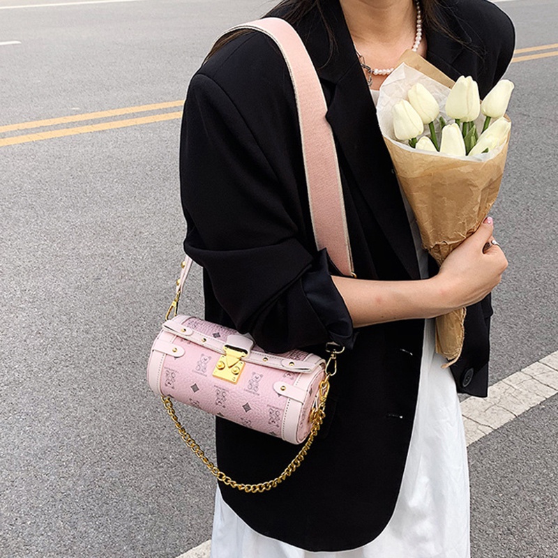 Túi đeo chéo IELGY kiểu trụ bản rộng in họa tiết thời trang cho nữ