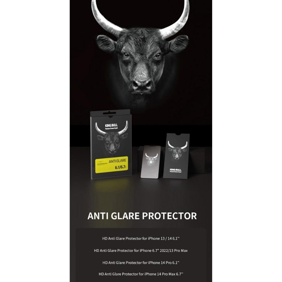 Miếng dán cường lực mờ, chống vân tay Mipow Kingbull HD dành cho iPhone 14/14+/14 Pro/ 14 Promax - Hàng chính hãng