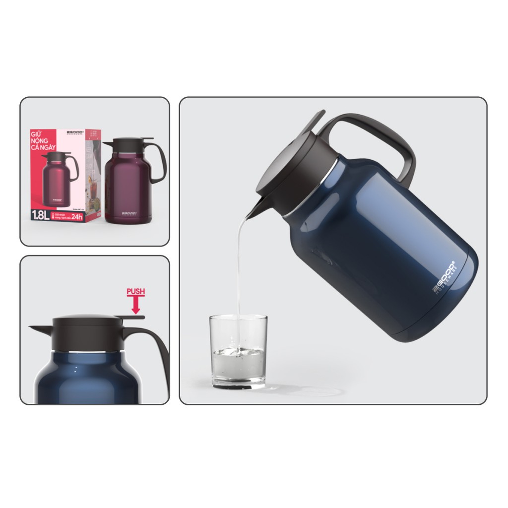 Bình Pha Trà Giữ Nhiệt 2GOOD B16 1.8 Lít Hàng Chính Hãng Giữ Nhiệt Nóng Lạnh | BigBuy360 - bigbuy360.vn