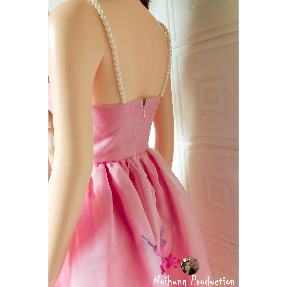 Váy đầm công chúa organza hoa maxi dáng xòe cúp ngực 2 dây bánh bèo đi tiệc sexy hotgirl teen trẻ trung s m