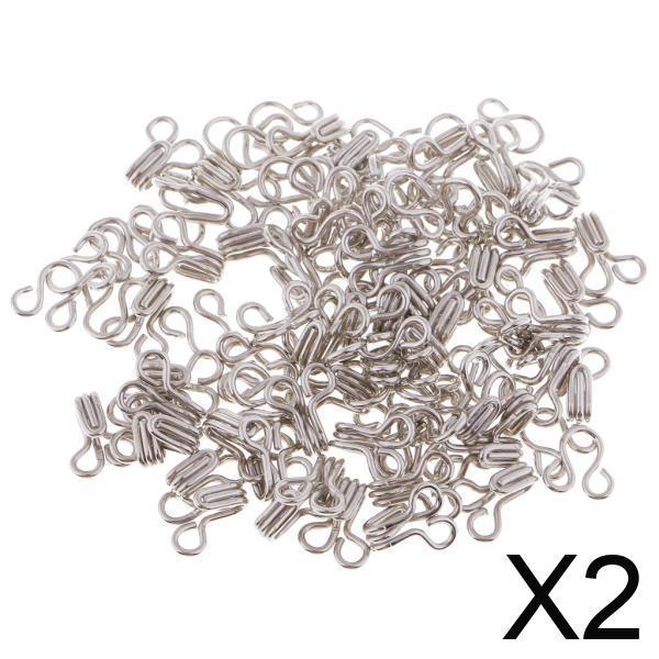 [In Stock]2x50 Set Sewing Hooks and Eyes Closure for Bra Clothing Dress Fasteners White