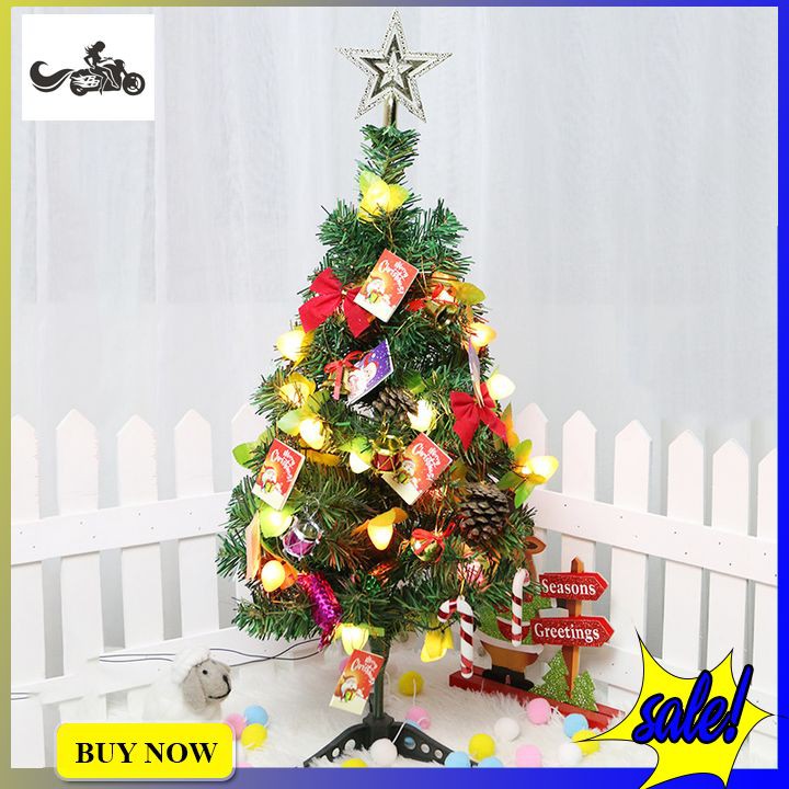 Cây thông noel 60cm tán dày tặng kèm phụ kiện trang trí