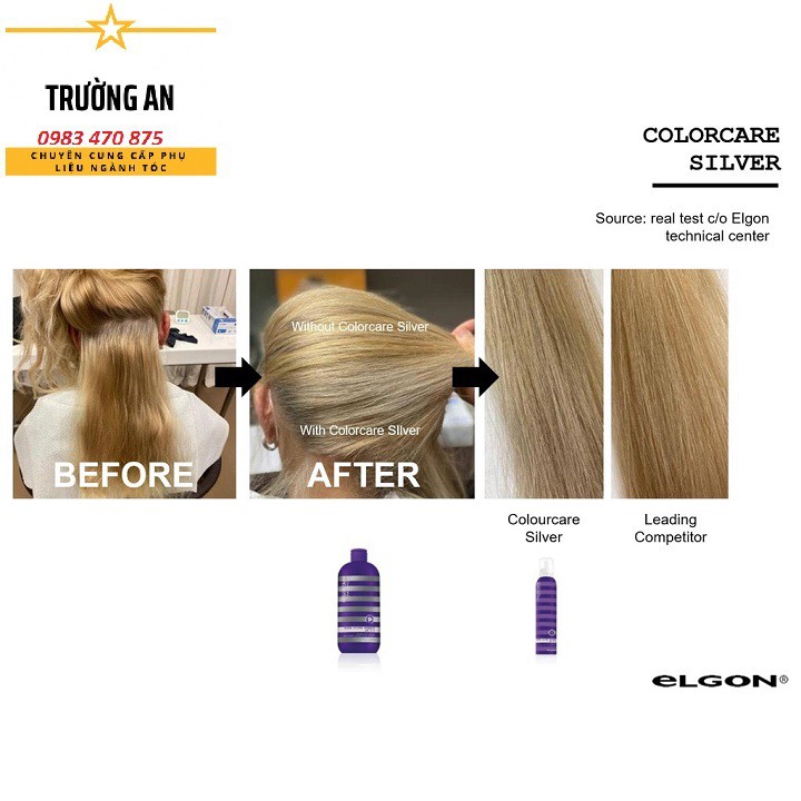 Dầu gội khử vàng Elgon Silver shampoo cho tóc bạch kim Ý 100ml