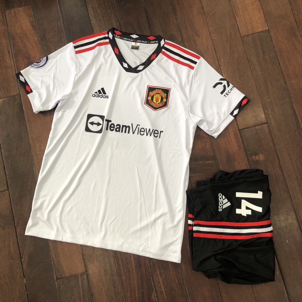 Bộ quần áo MU trắng sân khách in tên cầu thủ ERIKSEN 14