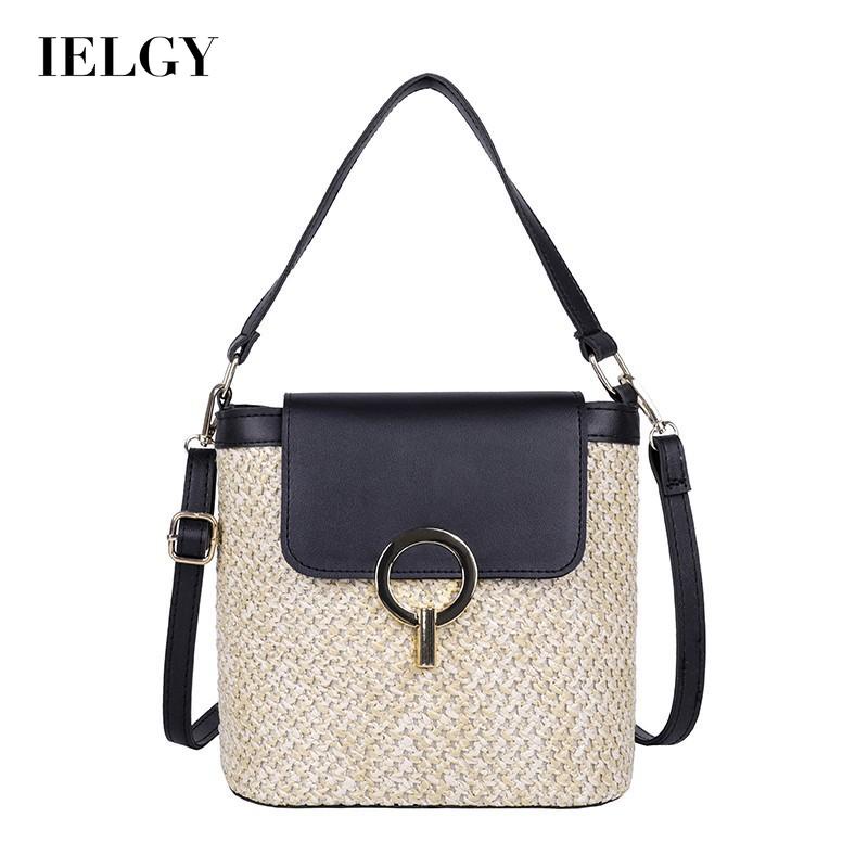 Túi Đeo Vai Đan Rơm Có Khóa Cài Kiểu Dáng Đơn Giản Dành Cho Nữ