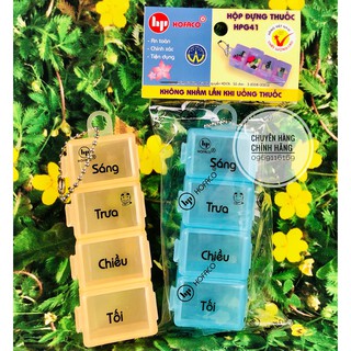 Hộp đựng thuốc 4 ngăn HPG41 tránh nhầm lẫn siêu tiện lợi HOFACO - Hộp phân chia thuốc theo ngày