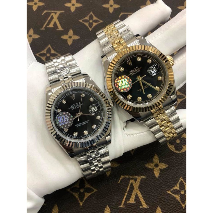 Đồng hồ Nam Rolex máy nhật mặt đen số đá 41mm dòng cơ Automatic