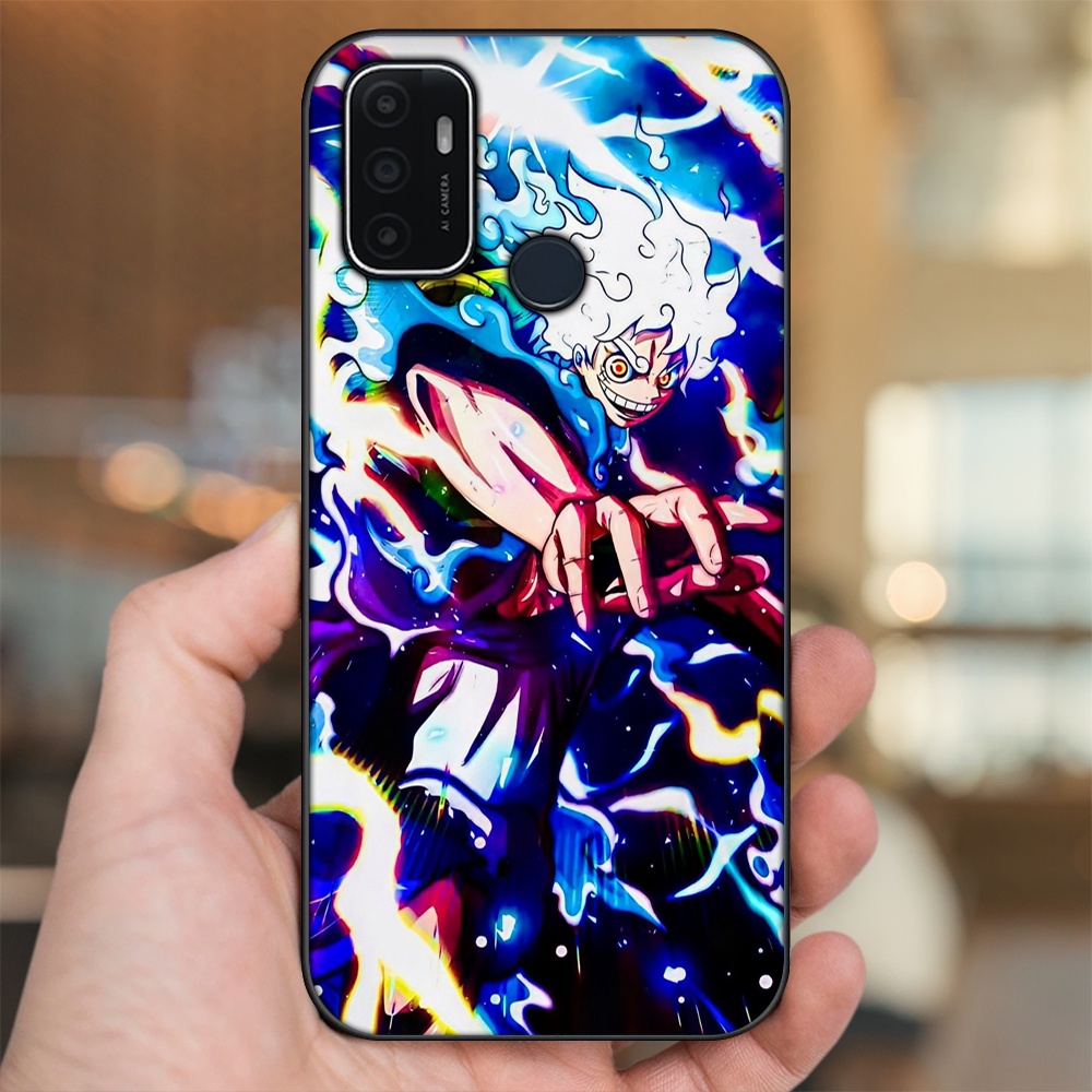 Ốp lưng Oppo A53 viền đen in hình Luffy One Piece