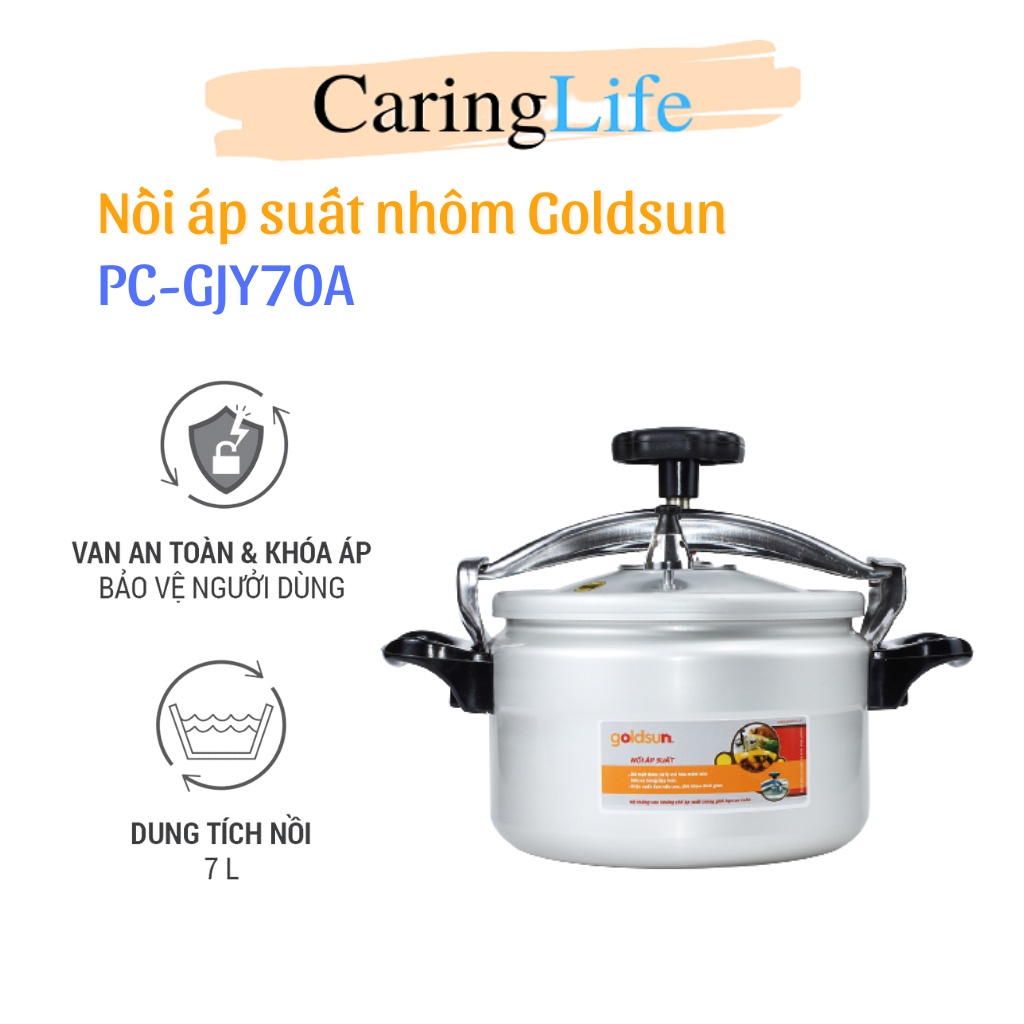 Nồi áp suất nhôm Goldsun 7 lít PC-GJY70A Hàng chính hãng