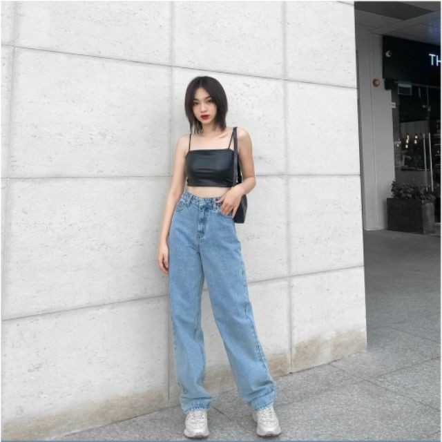 [Sỉ] Quần Jeans Ống Rộng SIMPLE JEANS DÀI 105CM Xanh Nhạt Xanh Đậm Unisex Cao cấp Chiwawa shop