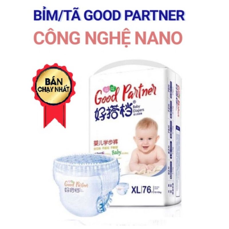 Bỉm Quần/Dán Good Partner Size S112,M96, M92, L82, XL76, XXL72, XXXL70 Nội Địa Trung cao cấp