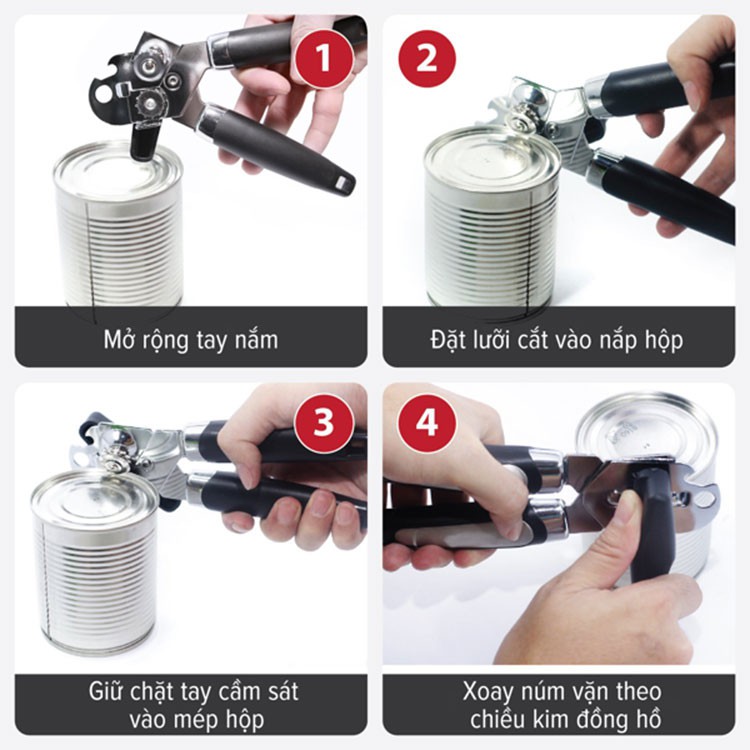 Dụng Cụ Khui Nắp Hộp Đa Năng Can Opener Chất Liệu Inox Cao Cấp