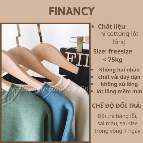 Áo Sweater nỉ bông Unisex ⚡ HÀNG CAO CẤP ⚡ áo nỉ form rộng lót bông mềm mại dễ phối đồ | BigBuy360 - bigbuy360.vn