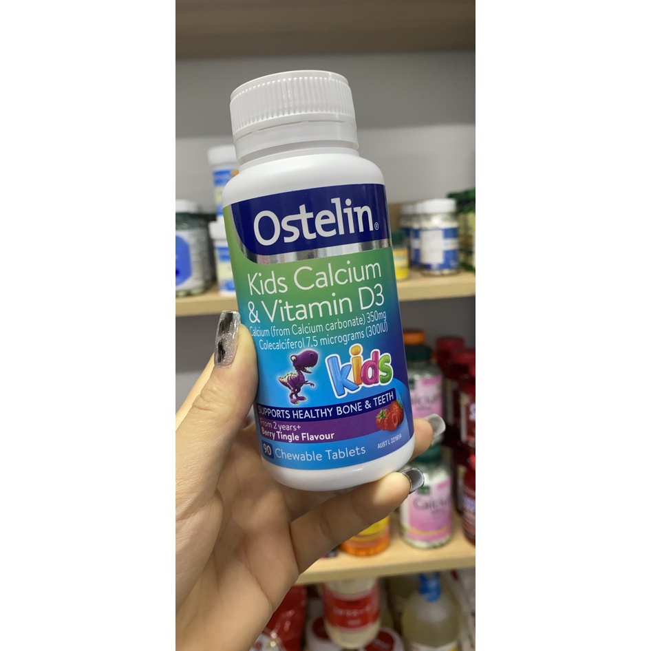 Vitamin D Và Canxi Calcium Ostelin Kids Cho Bé Từ 2-13 Tuổi Của Úc, 90 viên