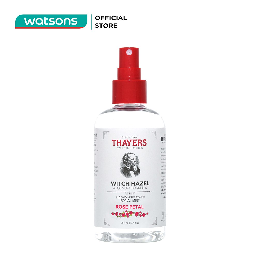 Nước Hoa Hồng Không Cồn Hương Hoa Hồng Thayers Witch Hazel Rose Petal 237ml (Dạng Xịt)