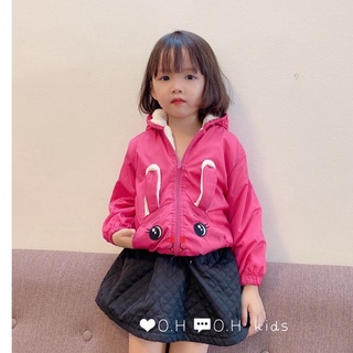 Áo khoác gió Thỏ lót lông cho bé
