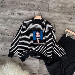 Set váy áo kẻ cô gái