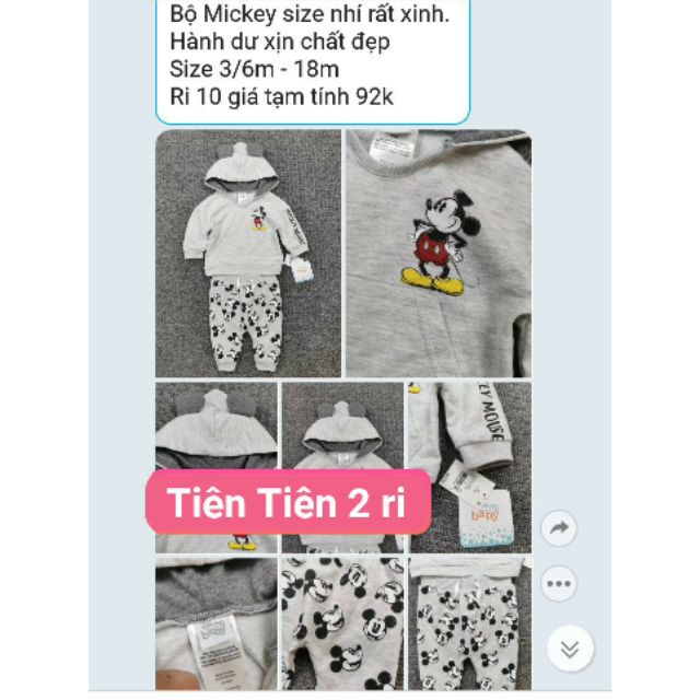 Bộ Mickey size nhí