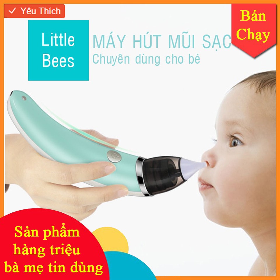 Máy Hút Mũi Cho Bé, Máy Hút Mũi Little Bee Cho Trẻ Sơ Sinh Đầu Silicon Mềm, Có 5 Cấp Độ Hút