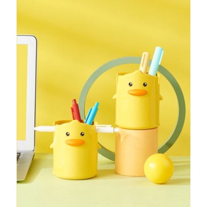 Ống đựng bút hình vịt vàng tiện lợi siêu cute