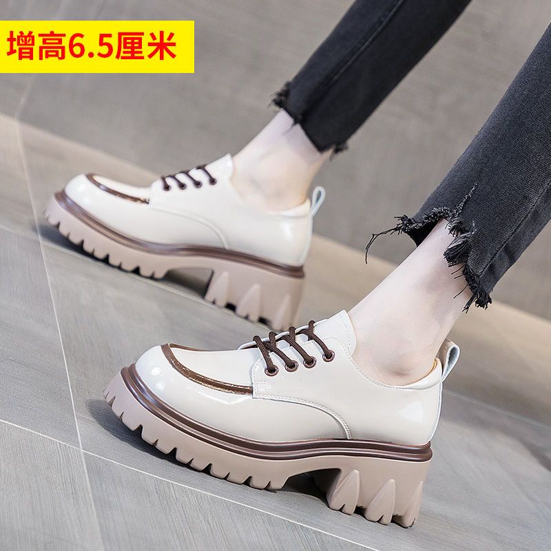 Giày Da Mũi Tròn Đế Dày Phong Cách Anh Quốc Thời Trang Mùa Thu Cá Tính