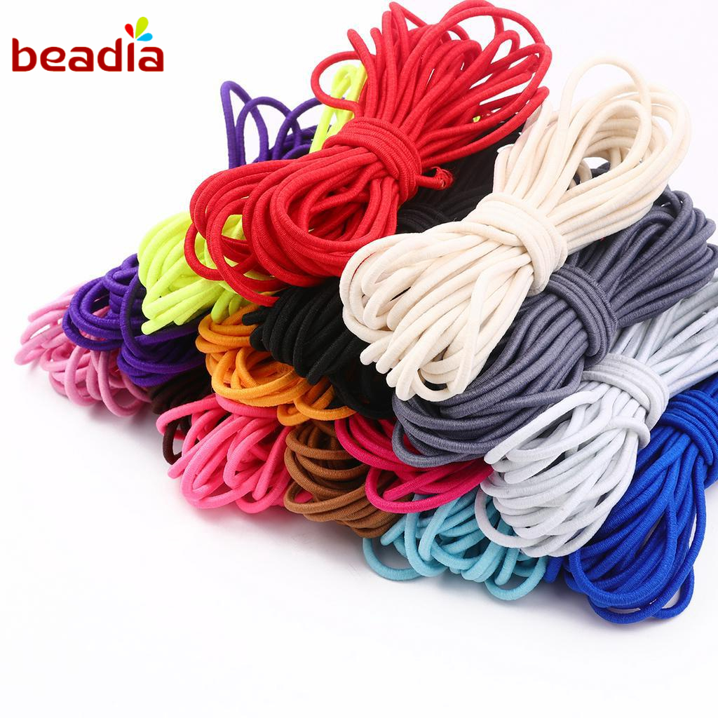 Beadia Cuộn Dây Cao Su Co Giãn Nhiều Màu Dài 5M Dùng Làm Trang Sức Tiện Dụng