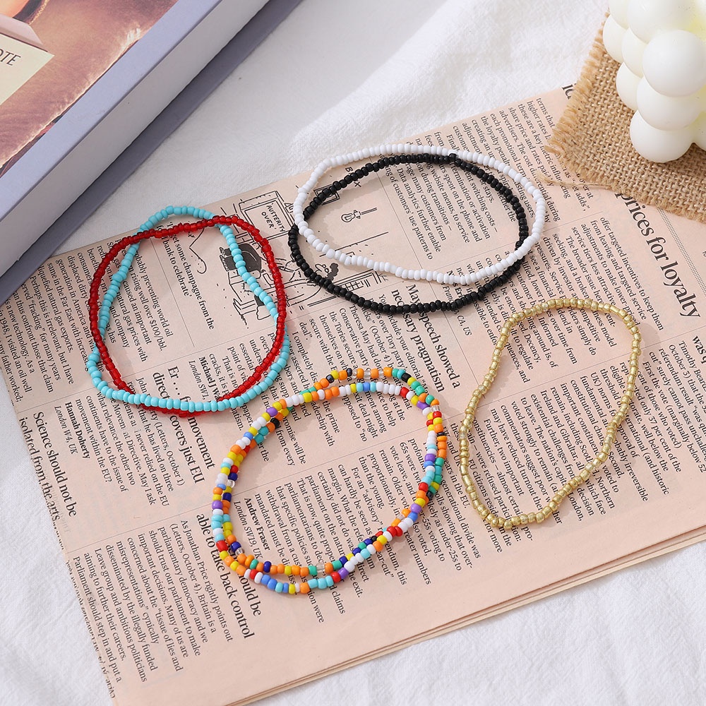 Bộ 7 Vòng Đeo Cổ Chân Phong Cách Boho Thời Trang Cho Nữ